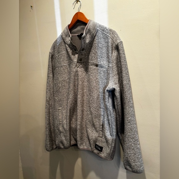 Eddie Bauer Men's Heather Gray Zip-Up Sweater large winter fall neutral basic - Picture 2 of 14